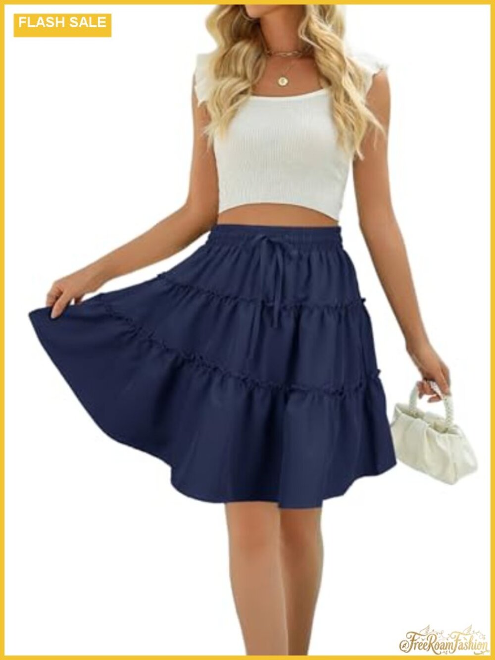Women's A-Line Mini Skirt Ruffle Tiered Polyester Spandex Vacation